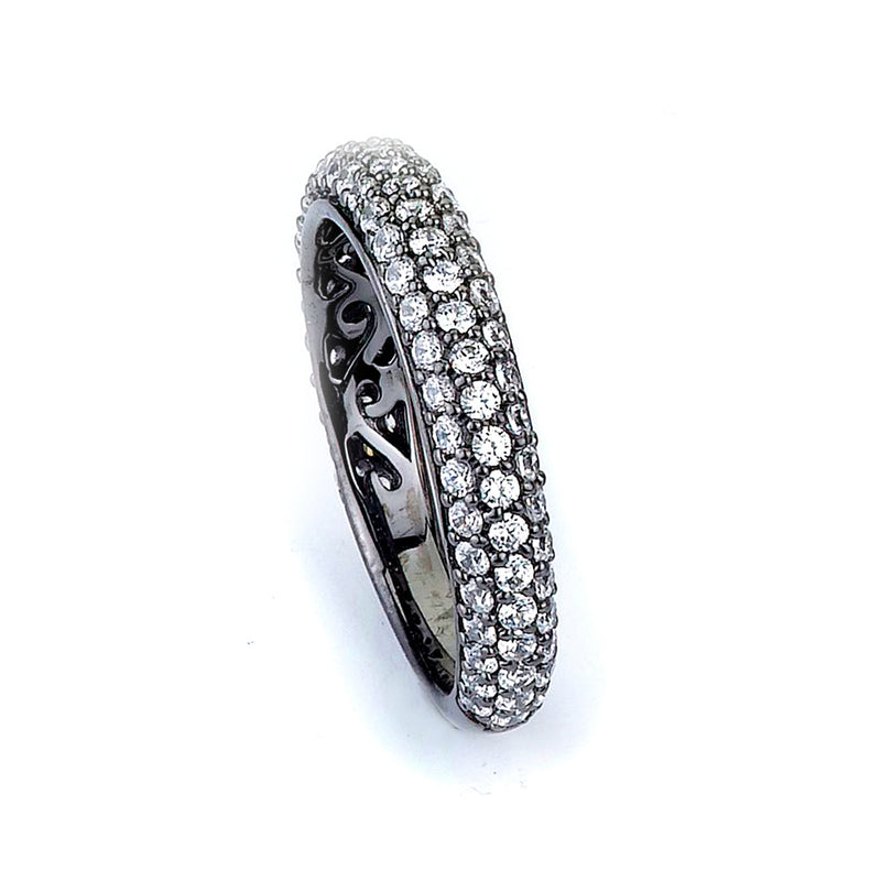 Sterling silver micro-pave CZ band