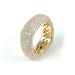 Square sterling silver micro-pave CZ ring Yellow Gold
