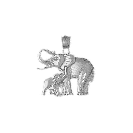 Elephants Charm Pendant 14k Gold