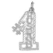 Number One Husband Charm Pendant 14k Gold