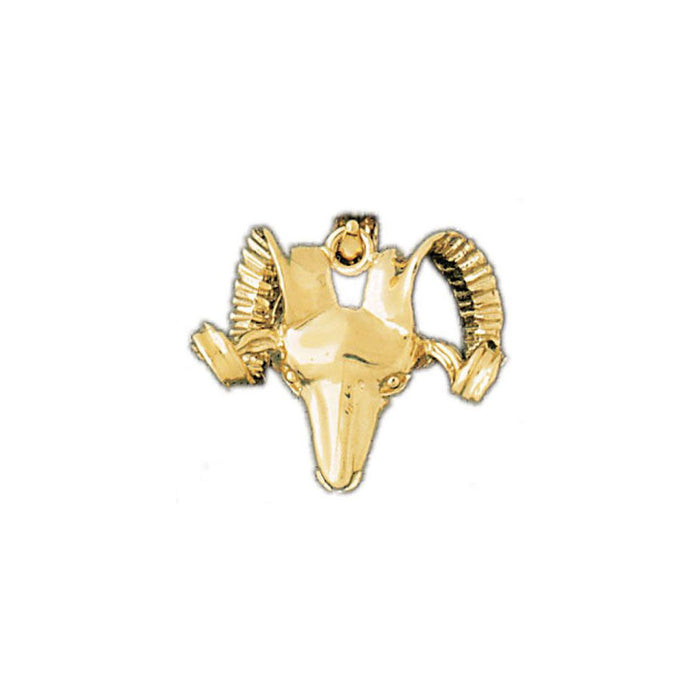 Ram Head Charm Pendant 14k Gold