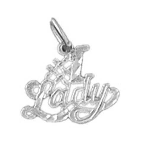 Number One Lady Charm Pendant 14k Gold