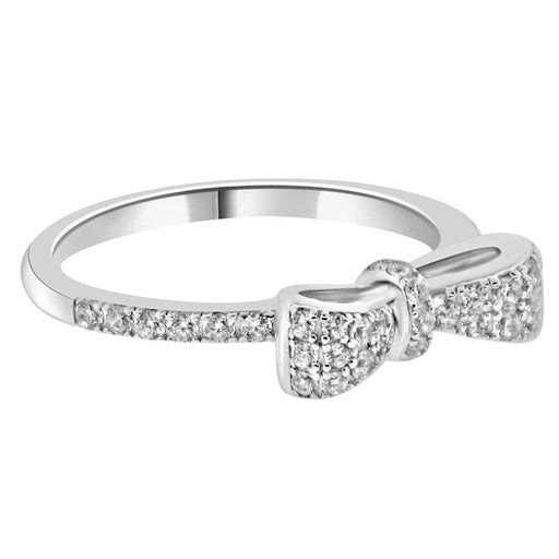 Sterling Silver Rhodium Plated and CZ Bow Tie Ring