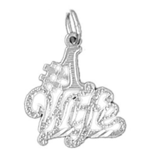 Number One Wife Charm Pendant 14k Gold
