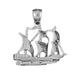 3D Sailboat Charm Pendant 14k Gold