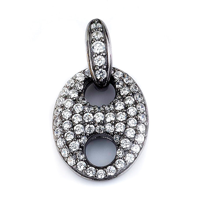 Sterling silver micro-pave CZ link pendant
