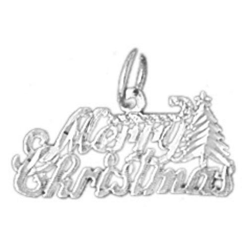 Merry Christmas Charm Pendant 14k Gold