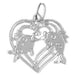 Fish In Heart Charm Pendant 14k Gold