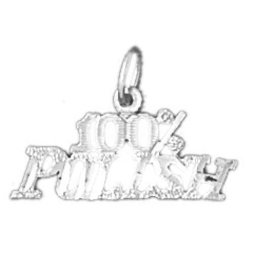 One Hundred Per Cent Polish Charm Pendant 14k Gold