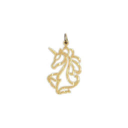 Unicorn Head Charm Pendant 14k Gold