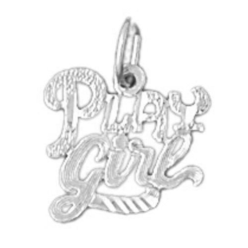 Play Girl Charm Pendant 14k Gold