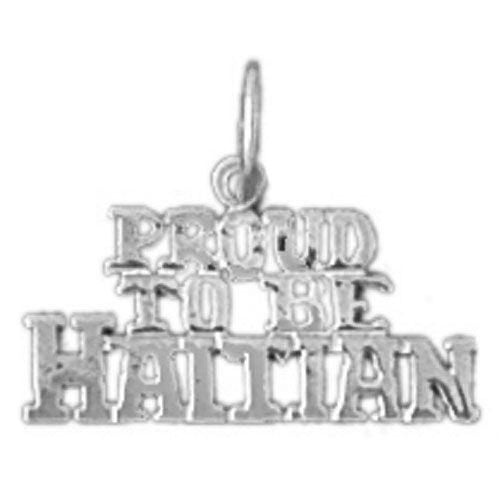 Proud To Be Haitian Charm Pendant 14k Gold