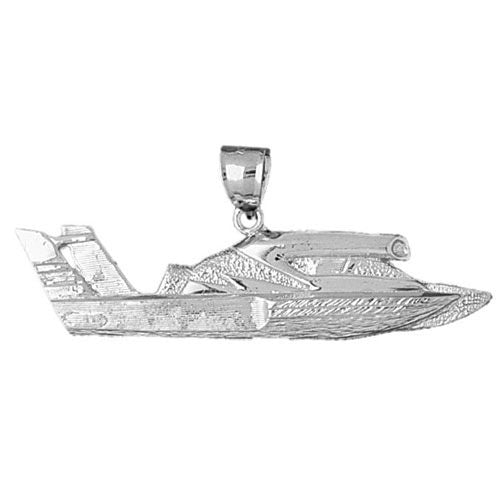 Racing Boat Charm Pendant 14k Gold