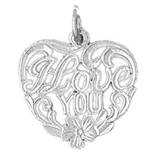 I Love You Charm Pendant 14k Gold