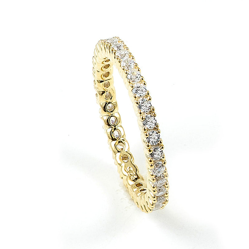 Sterling silver eternity pave CZ band