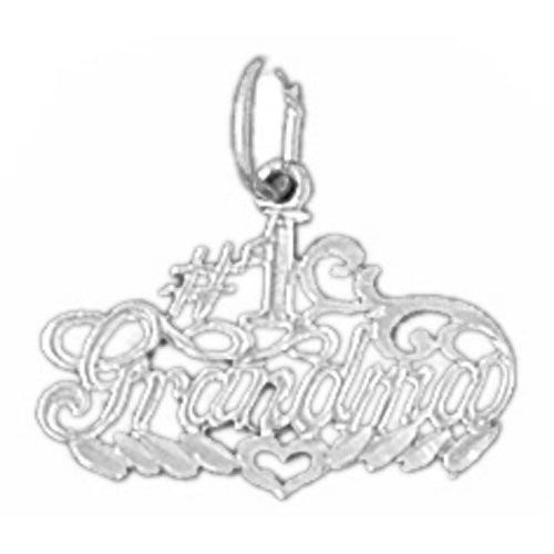 Number One Grandma Charm Pendant 14k Gold