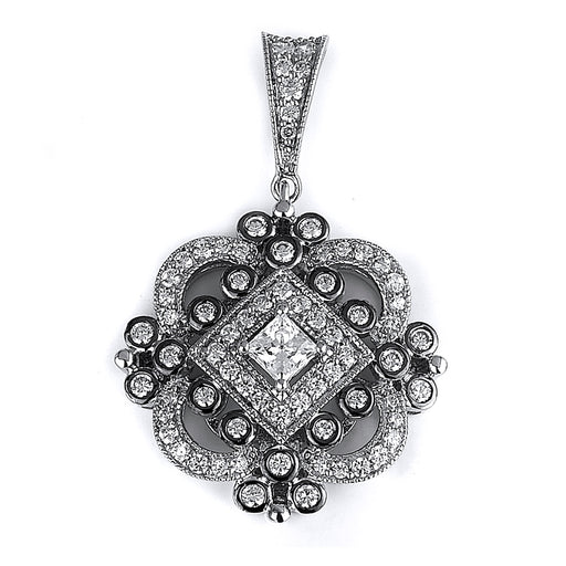 Sterling silver antique CZ pendant