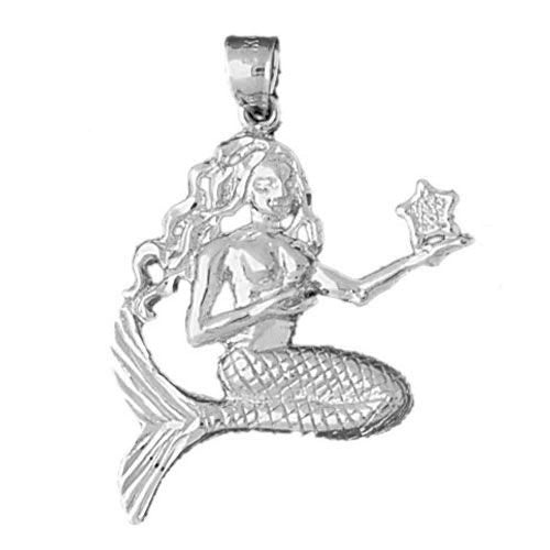 Mermaid Charm Pendant 14k Gold