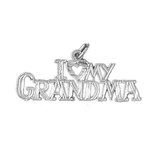 I Love My Grandma Charm Pendant 14k Gold