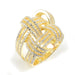 Sterling silver weave basket micro pave CZ ring