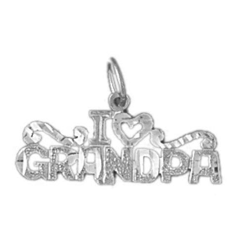 I Love Grandpa Charm Pendant 14k Gold