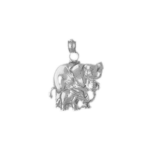 Elephants Charm Pendant 14k Gold