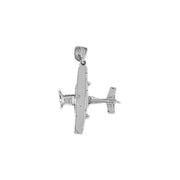 3D Airplane Jet Charm Pendant 14k Gold