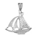 3D Sailboat Charm Pendant 14k Gold