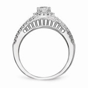 Sterling Silver & CZ Brilliant Embers 2 Piece Wedding Ring Set