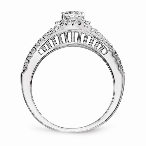 Sterling Silver & CZ Brilliant Embers 2 Piece Wedding Ring Set