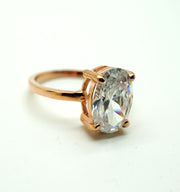 2.75ct Oval Solitaire CZ Rose Gold Plated Engagement Ring