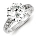 Sterling Silver Round Shaped CZ Engagement Ring with stones in the setting