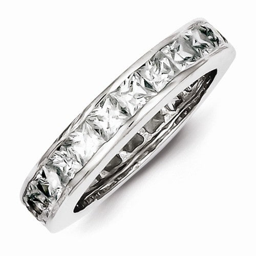 Sterling Silver Square CZ Eternity Band
