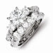 Sterling Silver 2-Piece CZ Engagement Ring with a Wedding band