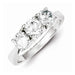 Sterling Silver 3 Stones CZ Fashion Ring