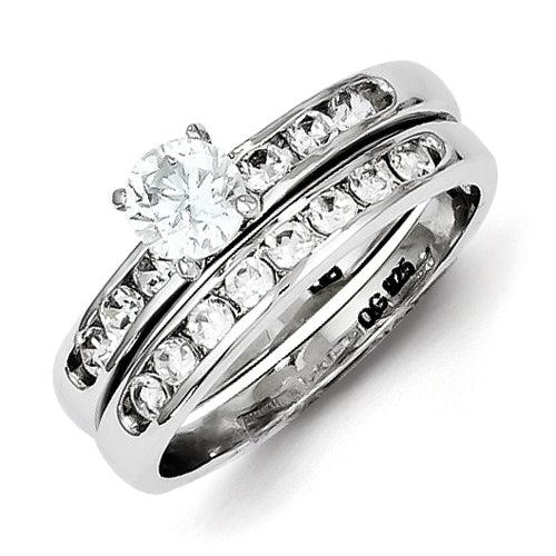 Sterling Silver CZ Ring Set