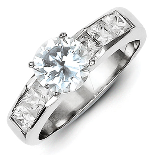 Sterling Silver CZ Engagement Ring