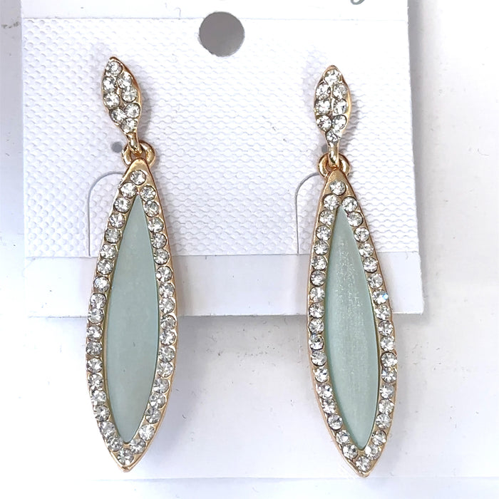 Blue Stone Fashion Earrings (Gold Plated)